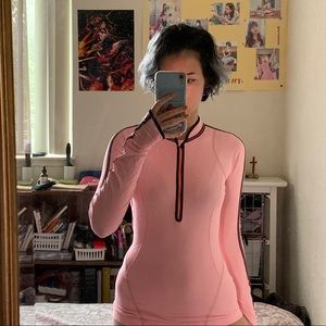 Pink lululemon long sleeve athletic top.